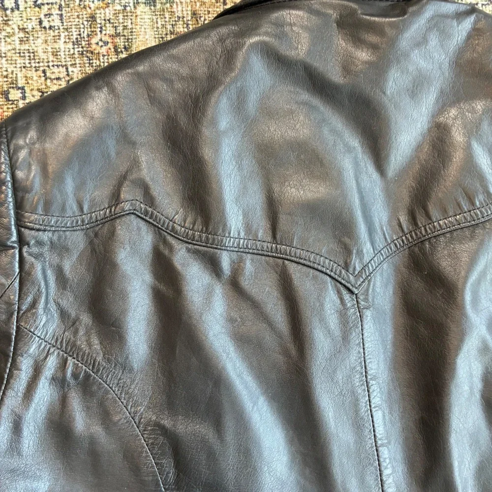 Pioneer Wear Albuquerque Vintage‎ Black Genuine Leather Western Blazer Jacket 42